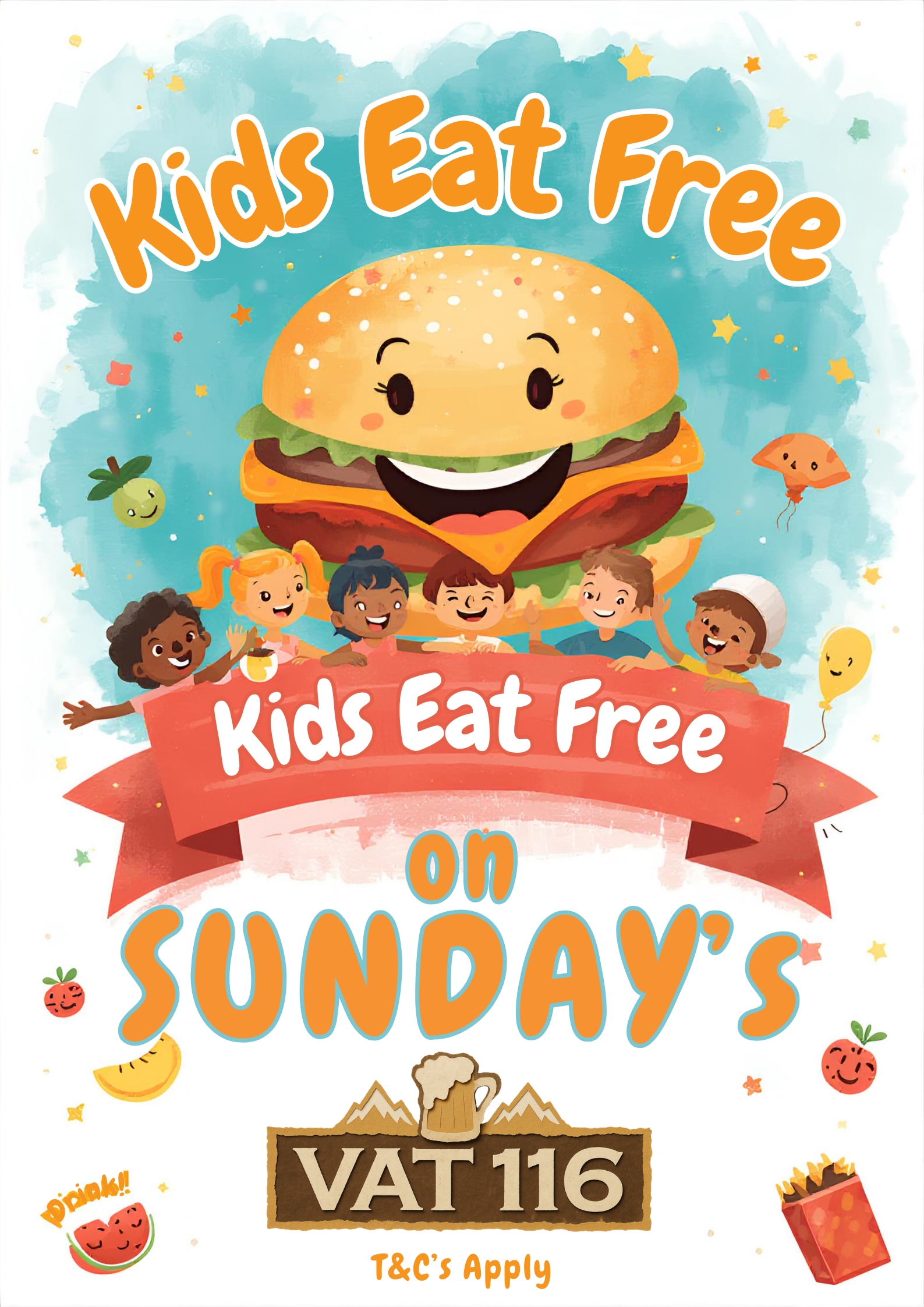 Kids Eat Free Poster